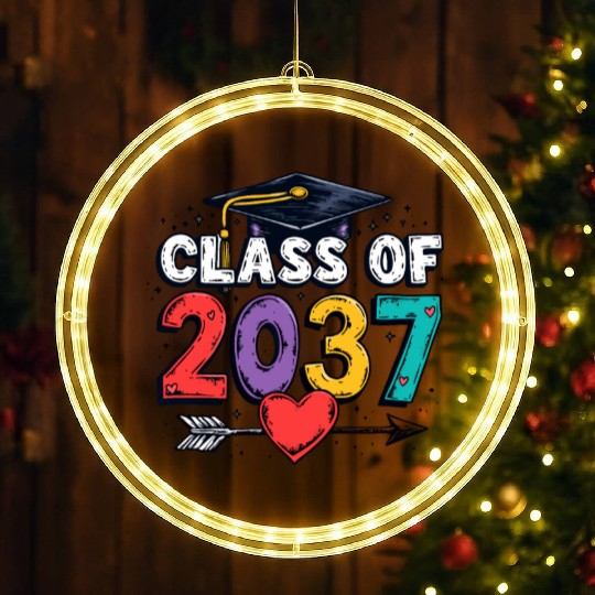 Celebrating the Class of 2037: A Colorful Future LED Christmas Window Lights
