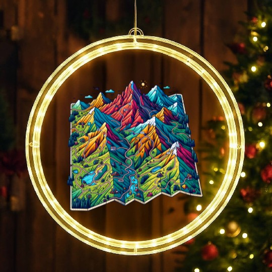 Mountain Adventure Map, Adventure Apparel LED Christmas Window Lights