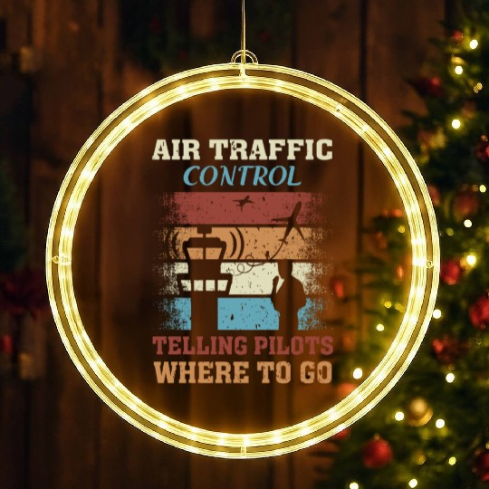 Funny Air Traffic Control Telling Pilots Where to LED Christmas Window Lights