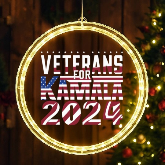 Veterans for Kamala 2024 Patriotic LED Christmas Window Lights