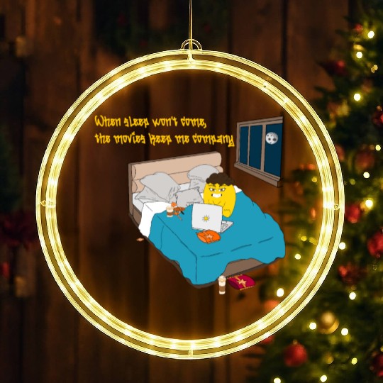 When sleep won t come the movies keep me company LED Christmas Window Lights