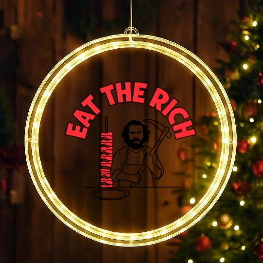 Eat The Rich Döner Kebab Parody Design LED Christmas Window Lights