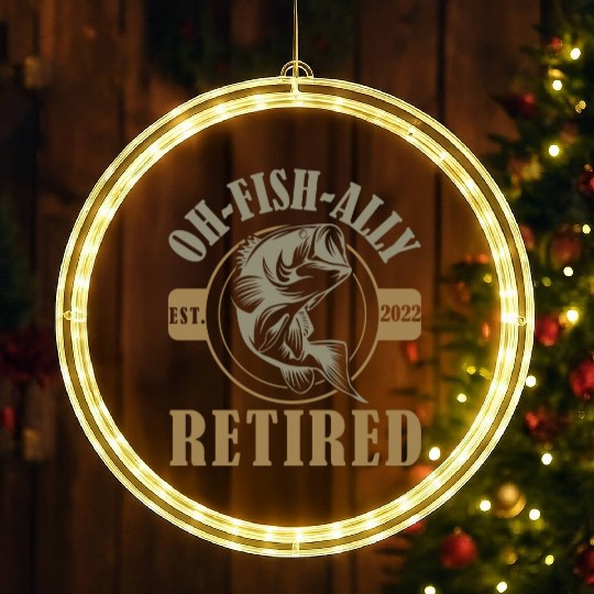 Oh Fish-ally Retired - Funny Fish LED Christmas Window Lights