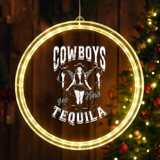 Cowboys and Tequila - Cowgirl LED Christmas Window Lights