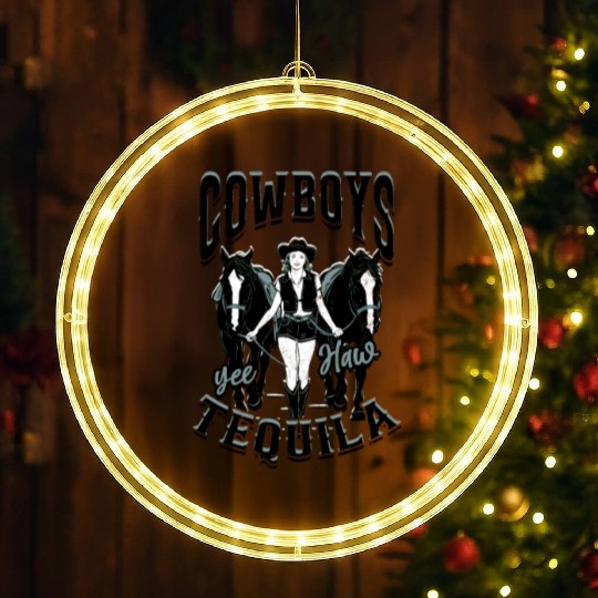 Cowboys and Tequila - Cowgirl LED Christmas Window Lights