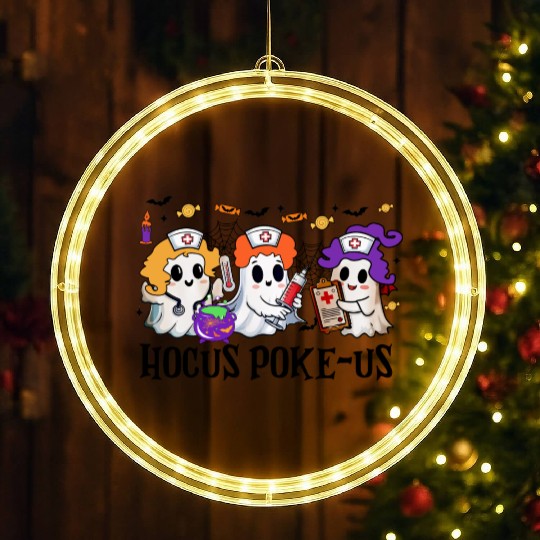 Hocus Poke us Witch Nurse Halloween LED Christmas Window Lights