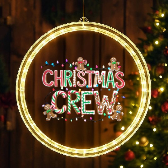 Gingerbread and Candy Christmas Crew with Lights LED Christmas Window Lights