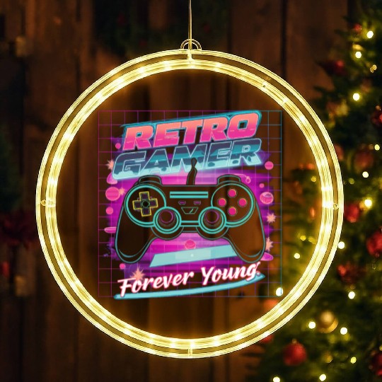 Retro Gamer Forever Young 01 LED Christmas Window Lights