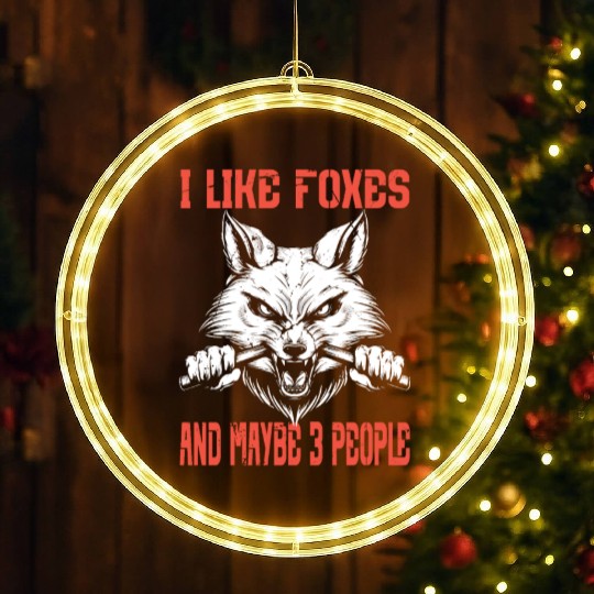 Funny Fox Design For Fox Lovers Men Women Kids Int LED Christmas Window Lights