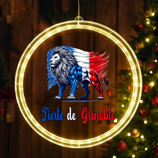 The proud Grenoble flag design LED Christmas Window Lights