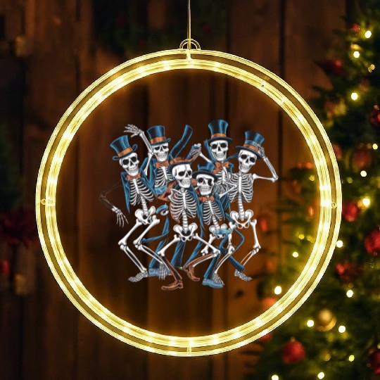 Let's Dance Dancing Skeleton Skull LED Christmas Window Lights