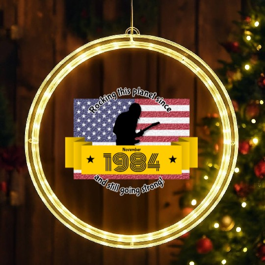 40th birthday Rocking this planet since 11/1984 LED Christmas Window Lights