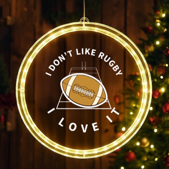 I Love Rugby Funny Rugby Player LED Christmas Window Lights