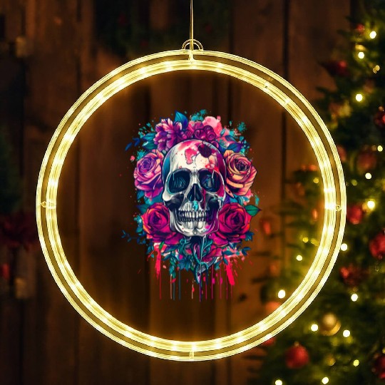 Santa Muerte - Mexican Folk Culture Saint LED Christmas Window Lights
