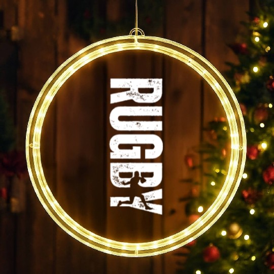 Rugby Coach Vintage Distressed Rugby LED Christmas Window Lights
