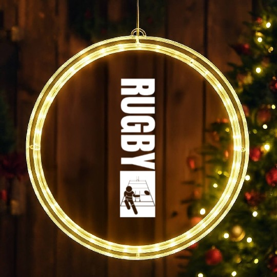 Rugby Coach Vintage Distressed Rugby LED Christmas Window Lights