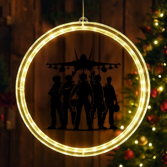 Aircraft Portrait For Air Force And Rc Pilots LED Christmas Window Lights