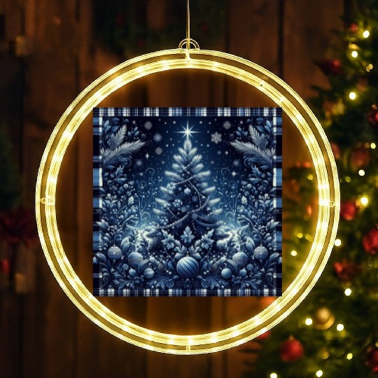 flannel blue and white christmas LED Christmas Window Lights