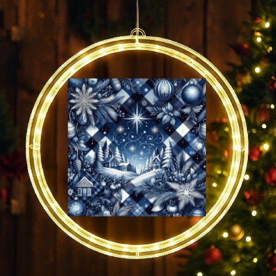 flannel blue and white christmas LED Christmas Window Lights