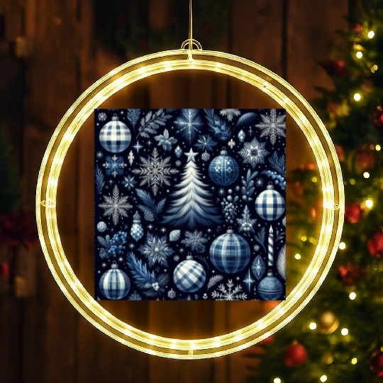 flannel blue and white christmas LED Christmas Window Lights