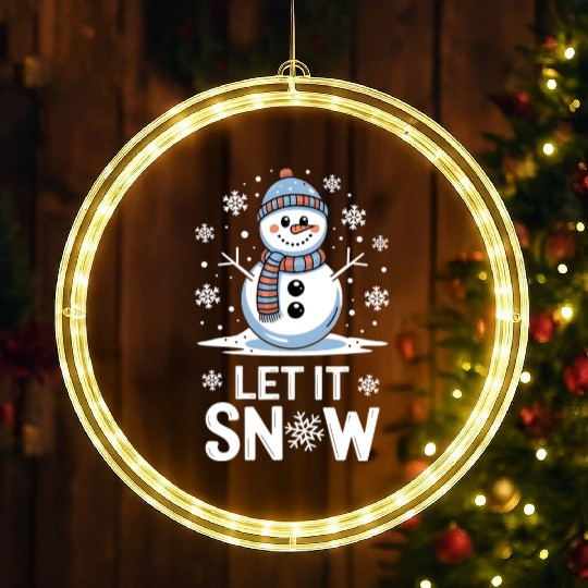 Let It Snow Snowman - Cute Winter Christmas 2024 LED Christmas Window Lights