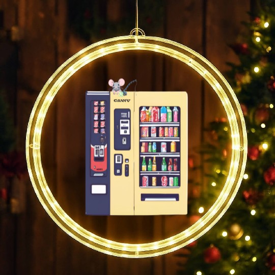 Japanese vending machine with little friend. LED Christmas Window Lights