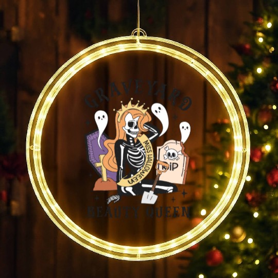 Graveyard Beauty Queen: Spooky & Funny Halloween LED Christmas Window Lights