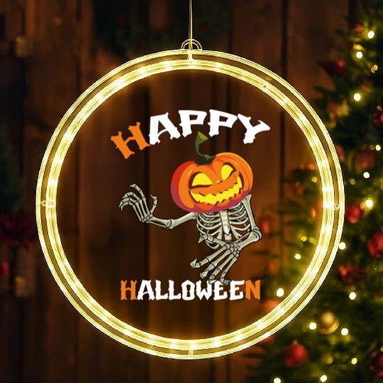 Trick Or Treat Happy Halloween Pumpkin Skeleton LED Christmas Window Lights