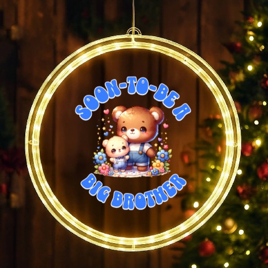 I'm Going To Be A Big Brother Cute Teddy Bears, LED Christmas Window Lights