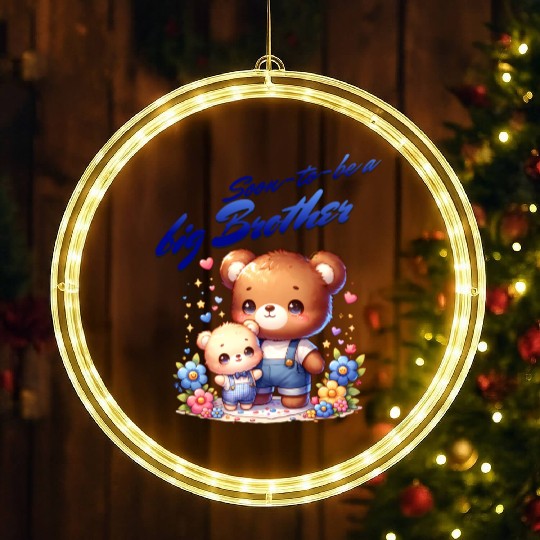 I'm Going To Be A Big Brother Cute Teddy Bears, LED Christmas Window Lights