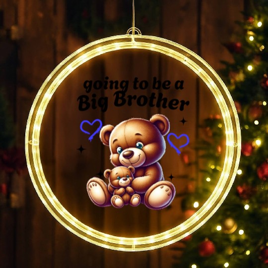I'm Going To Be A Big Brother Cute Teddy Bears, LED Christmas Window Lights