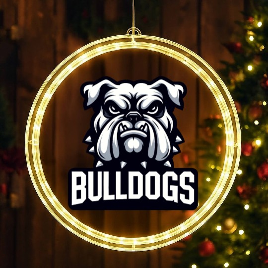 Bulldogs Mascot Back To School Team Spirit LED Christmas Window Lights