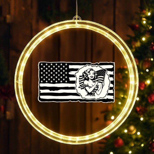 Retro Flag Girl © LIKE US ON FACEBOOK # LED Christmas Window Lights