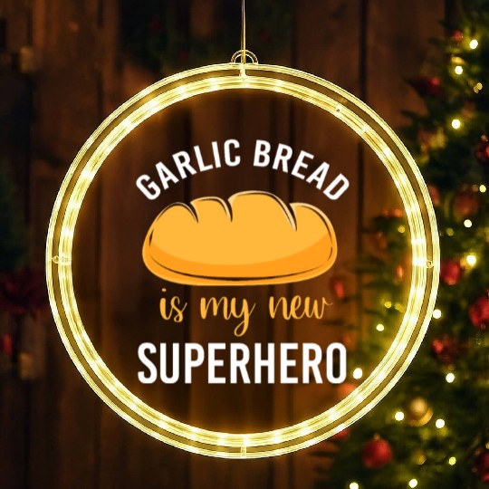 Bakery Baker Humor Food Lover Garlic Bread LED Christmas Window Lights