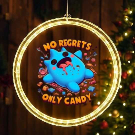 Stitch Halloween No Regrets Only Candy LED Christmas Window Lights