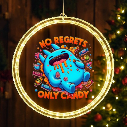 Disneyland Stitch Halloween No Regrets Only Candy LED Christmas Window Lights