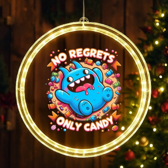 Stitch Halloween Disneyland No Regrets Only Candy LED Christmas Window Lights