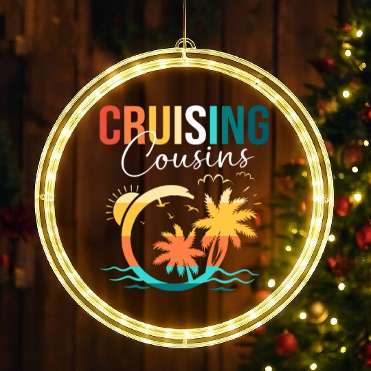 Family Cruise Mediterranean Cruising Cousins LED Christmas Window Lights