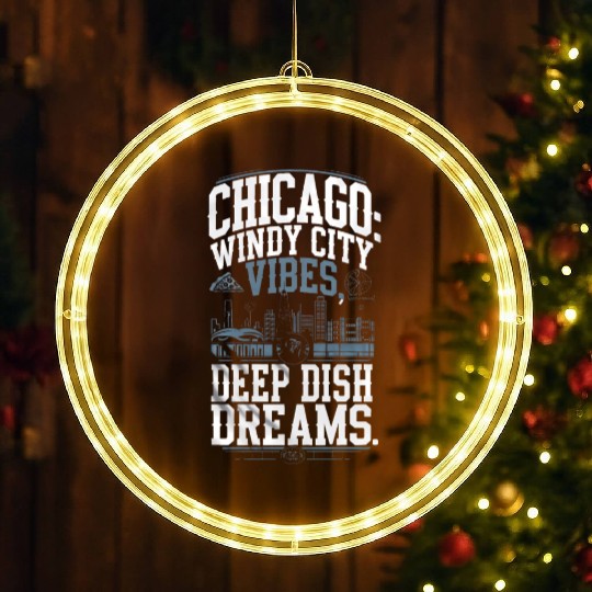 Chicago: Windy City Vibes, Deep Dish Dreams LED Christmas Window Lights