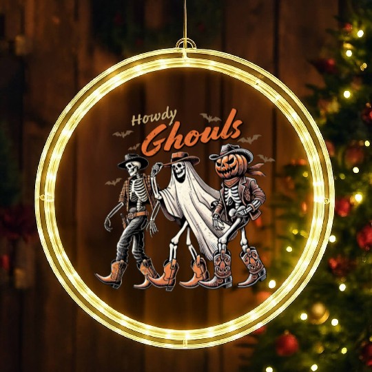 Skeleton Cowboys: Trick or Treat of Halloween LED Christmas Window Lights