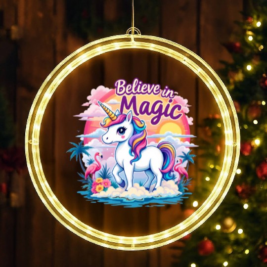 Believe In Magic Unicorn Fantasy Adventure LED Christmas Window Lights