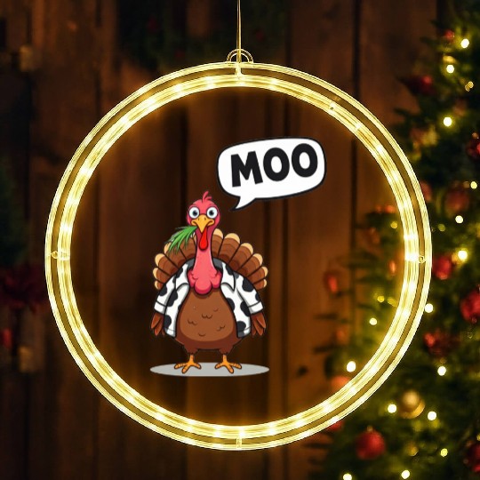 turkey moo funny thanksgiving LED Christmas Window Lights