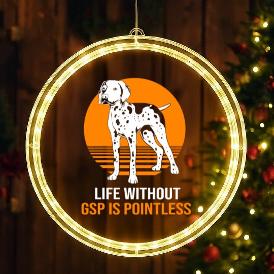 GSP Mom Dog Lovers German Shorthaired Pointer Dog LED Christmas Window Lights