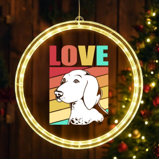 Retro German Shorthaired Pointer Dog I Love My GSP LED Christmas Window Lights