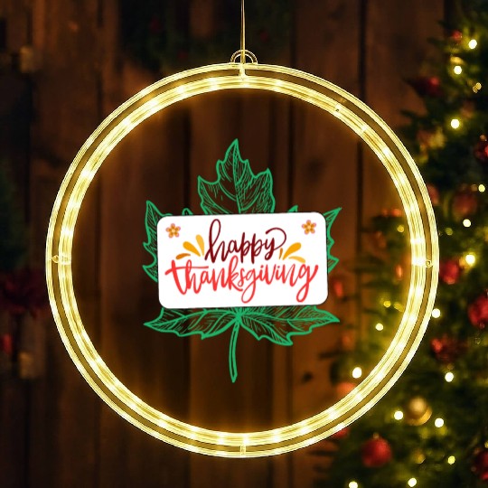 Happy Thanksgiving Leaf LED Christmas Window Lights