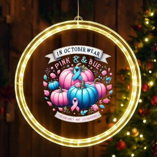 In October Wear Pink & Blue Pregnancy Infant LED Christmas Window Lights
