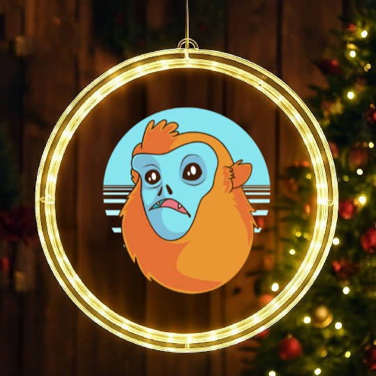 Funny Monkey Face Golden Snub Nosed Monkey LED Christmas Window Lights