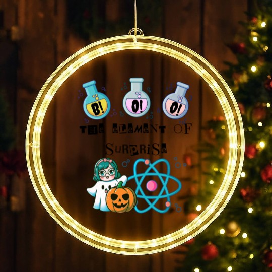 Chemistry Boo The Element Of Surprise Chemist Hall LED Christmas Window Lights