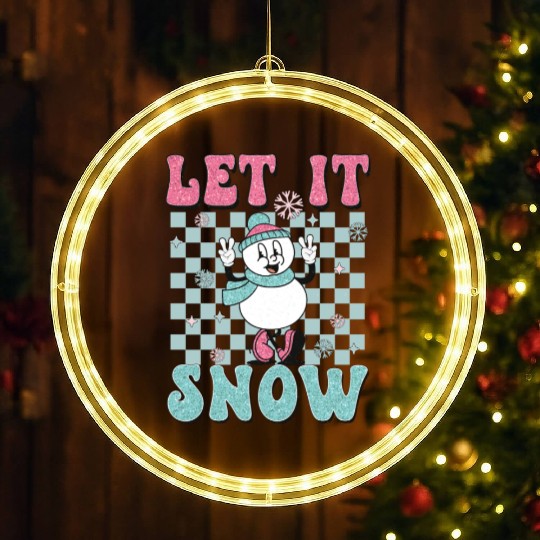Let It Snow Funny Holiday Christmas LED Christmas Window Lights
