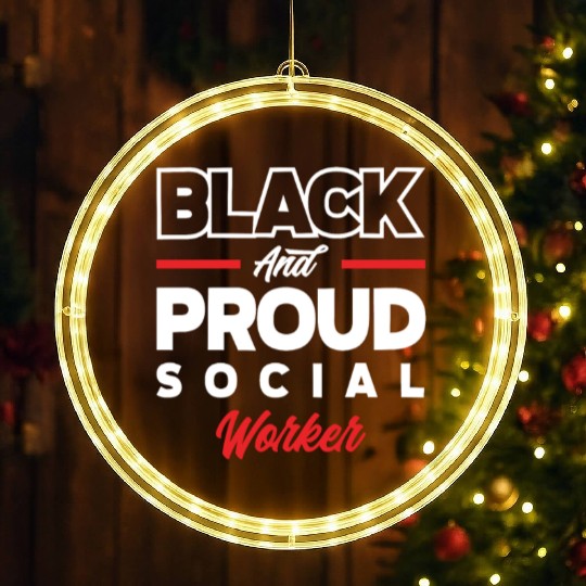 Proud And Black Social Worker LED Christmas Window Lights